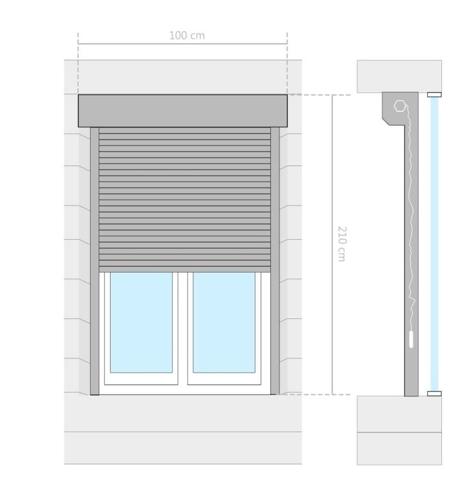 Rollladen Aluminium 100x210 cm Anthrazit