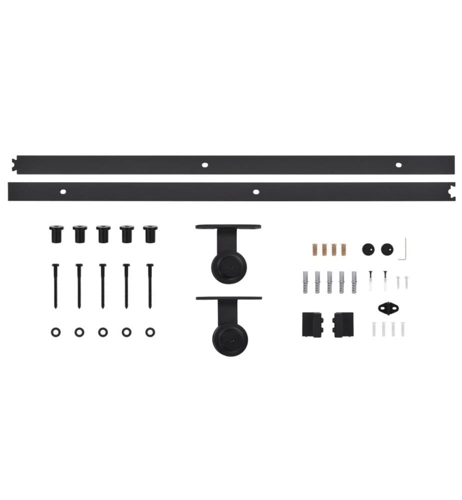 Schiebetürbeschlag-Set 183 cm Stahl Schwarz