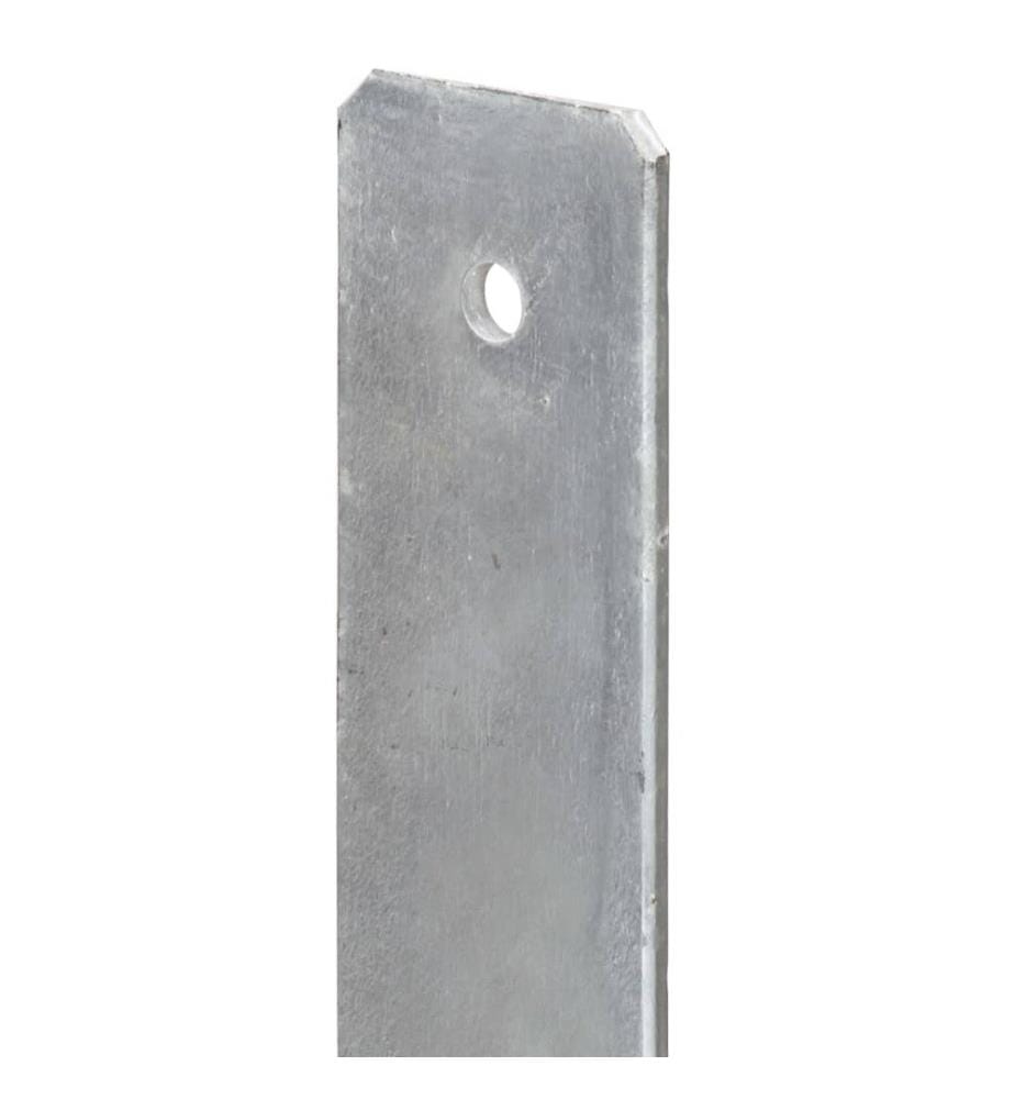 Piquets de clôture 6 pcs Argenté 9x6x60 cm Acier galvanisé