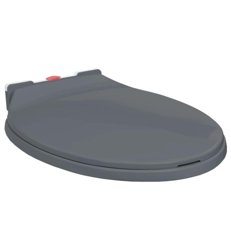 Siège de toilette à fermeture en douceur Gris Ovale