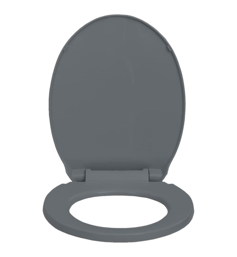 Siège de toilette à fermeture en douceur Gris Ovale