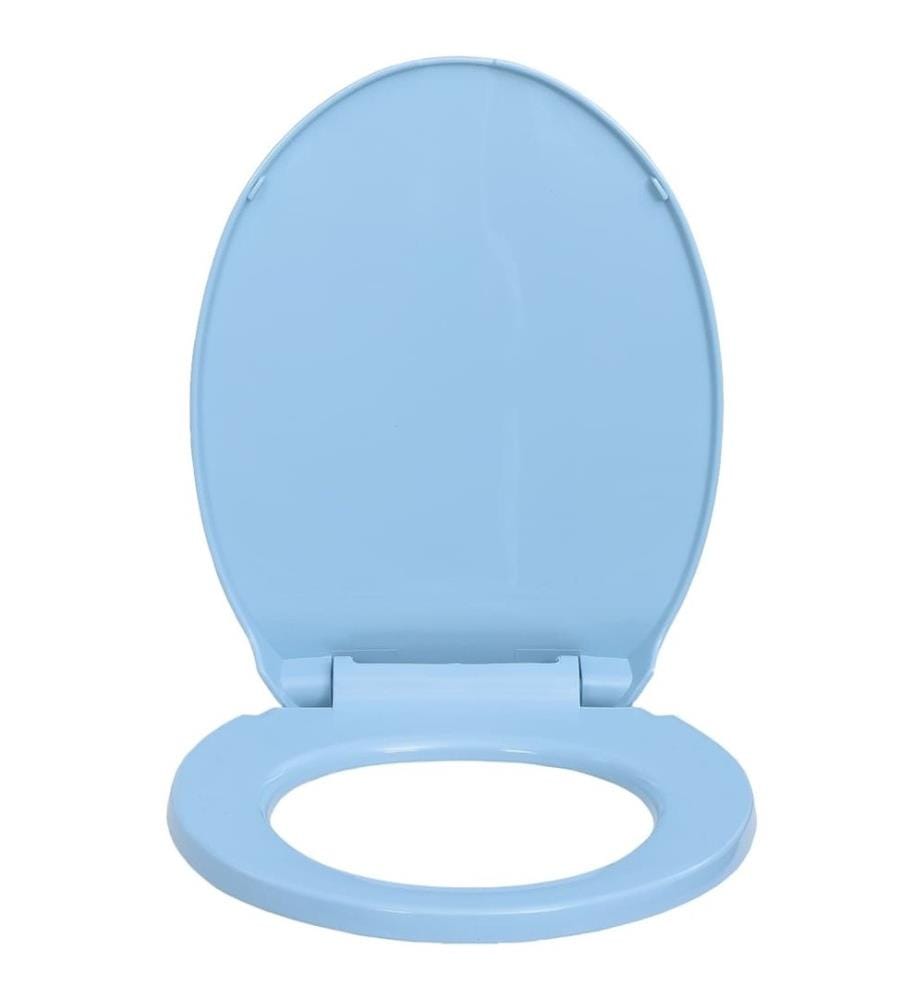 Siège de toilette à fermeture en douceur Bleu Ovale
