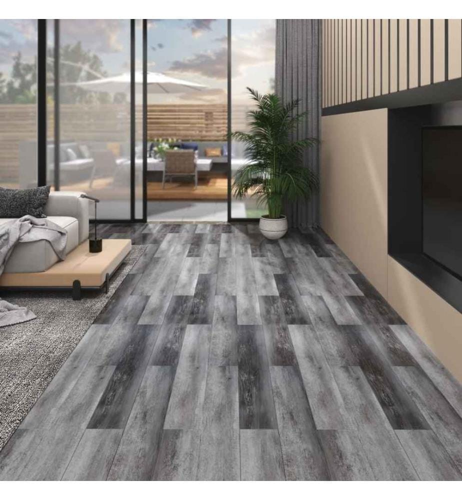 PVC-Laminat-Dielen 5,02 m² 2 mm Selbstklebend Glänzend Grau