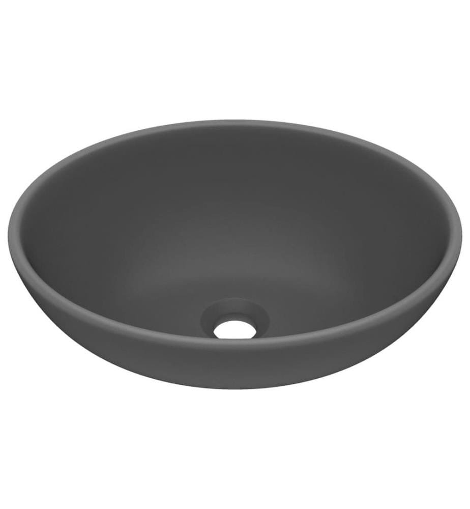 Lavabo ovale de luxe Gris foncé mat 40x33 cm Céramique
