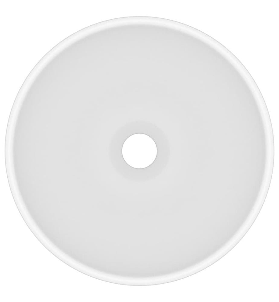 Lavabo rond de salle de bain Blanc mat 32,5x14 cm Céramique