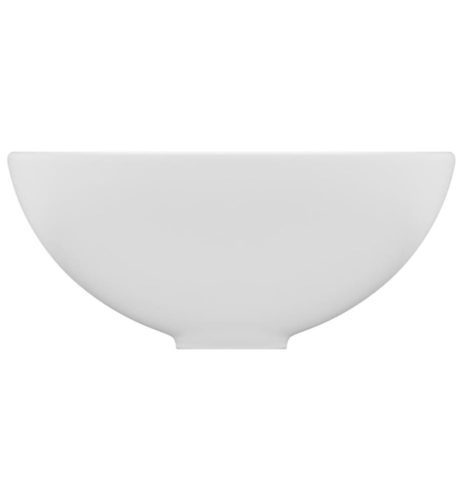Lavabo rond de salle de bain Blanc mat 32,5x14 cm Céramique