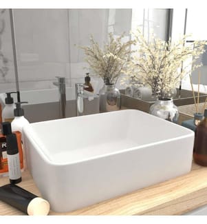 Luxus-Waschbecken Matt Weiss 41x30x12 cm Keramik