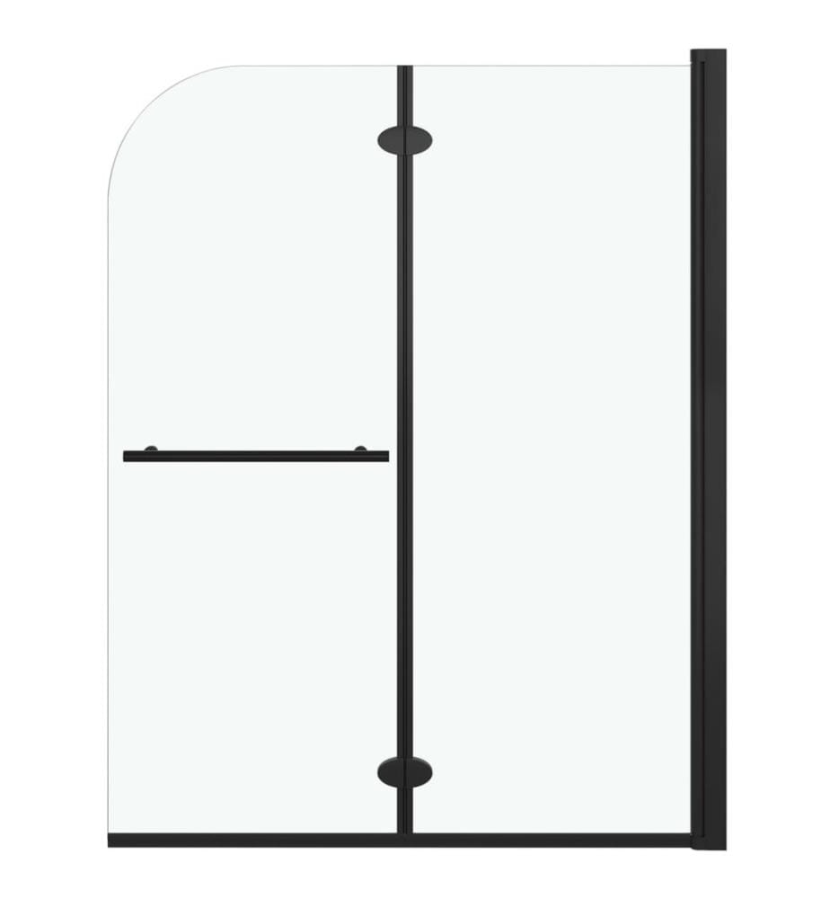 Faltbare Duschkabine 2 Paneele ESG 95x140 cm Schwarz