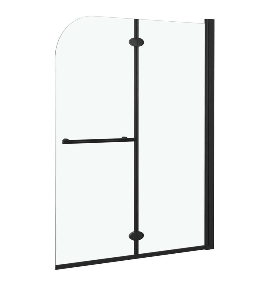 Faltbare Duschkabine 2 Paneele ESG 95x140 cm Schwarz
