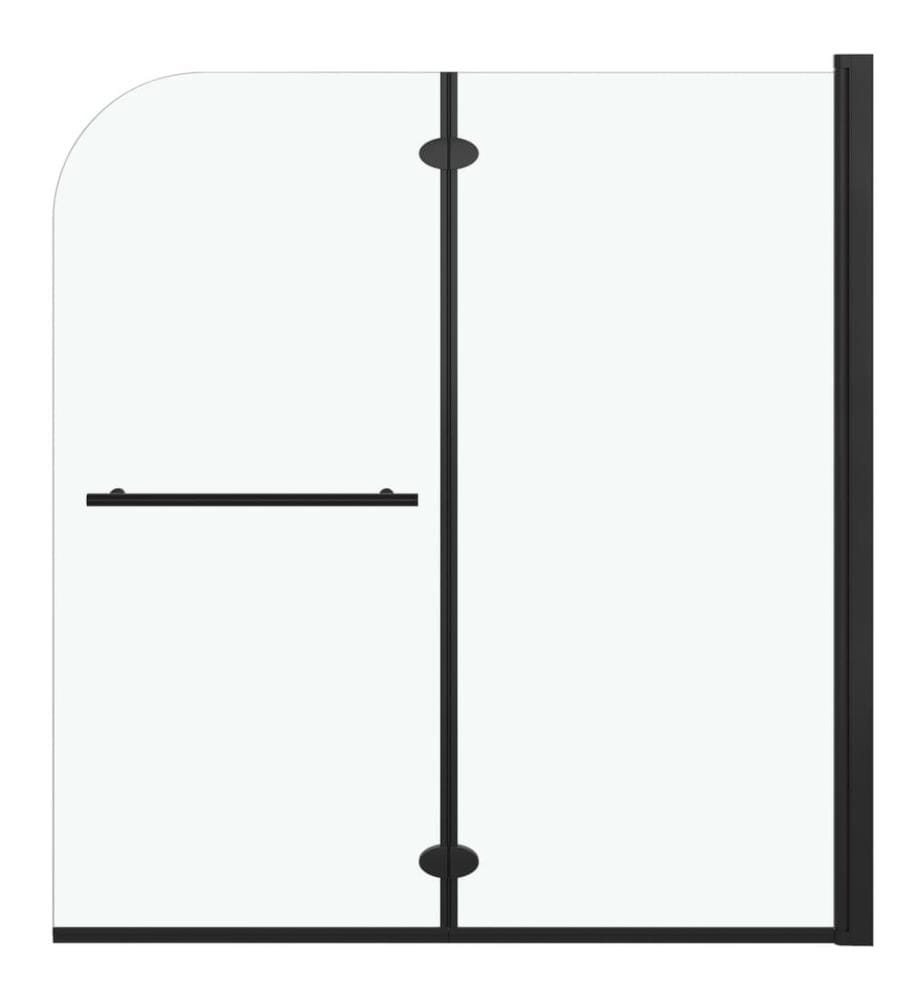 Faltbare Duschkabine 2 Paneele ESG 120x140 cm Schwarz
