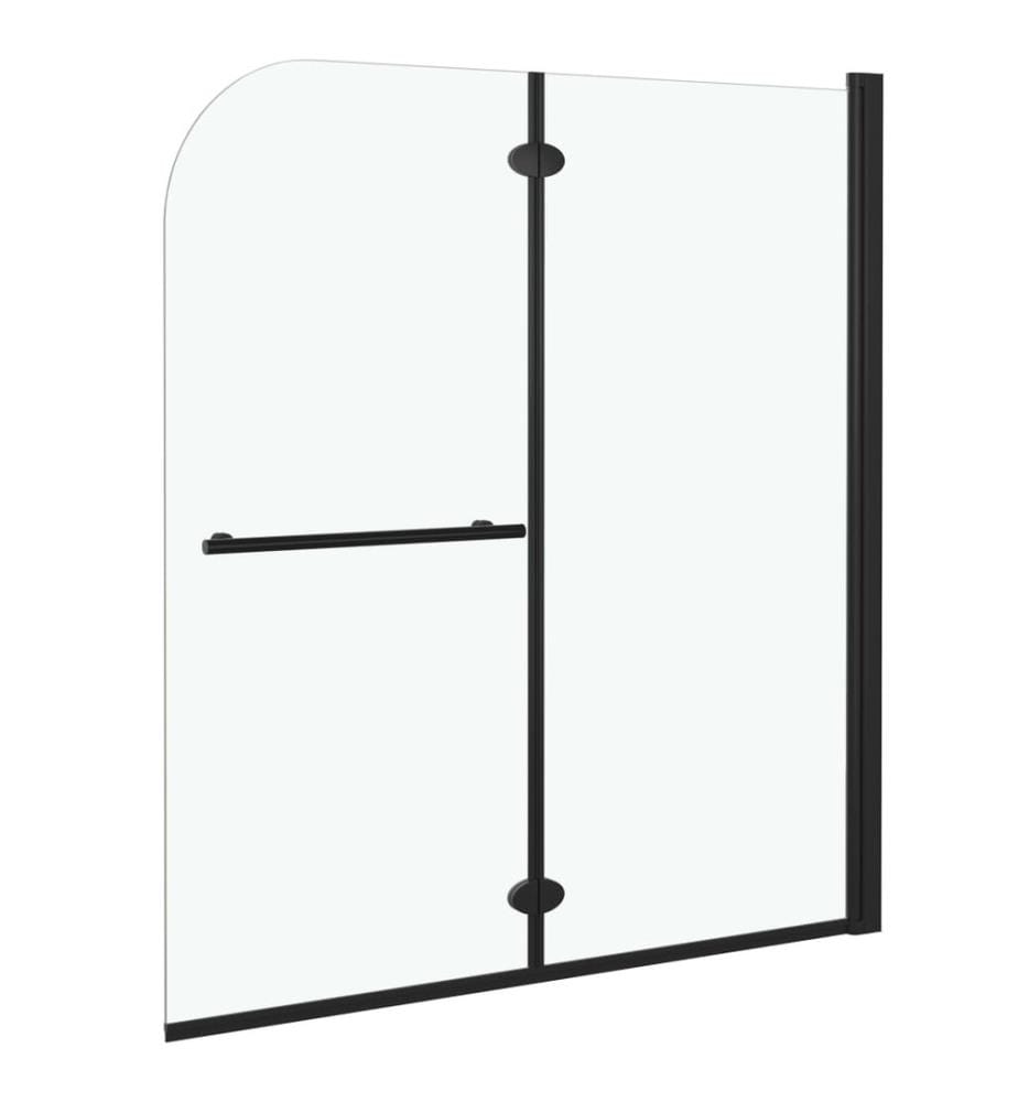 Faltbare Duschkabine 2 Paneele ESG 120x140 cm Schwarz