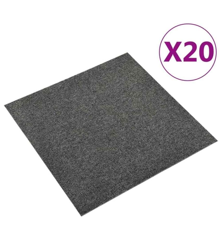 Teppichfliesen 20 Stk. 5 m² 50x50 cm Anthrazit