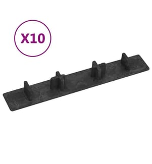 Endkappen für Terrassendielen 10 Stk. Schwarz Kunststoff