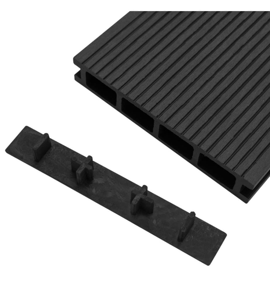 Endkappen für Terrassendielen 10 Stk. Schwarz Kunststoff