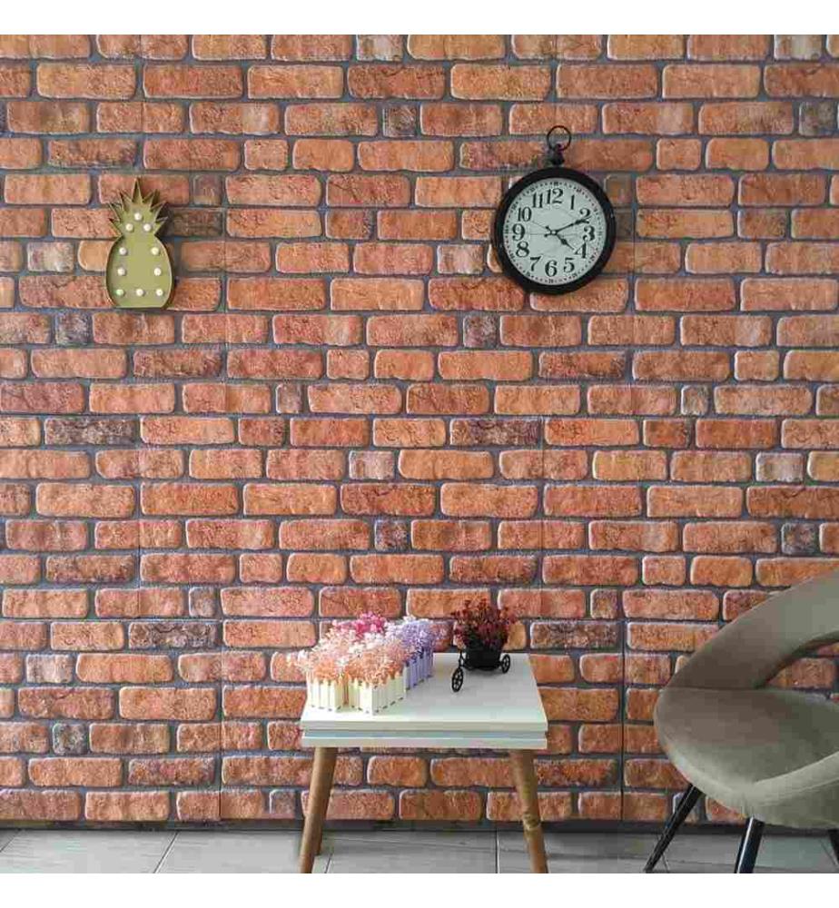 3D-Wandpaneele 10 Stk. Terrakottarot Backstein-Optik EPS