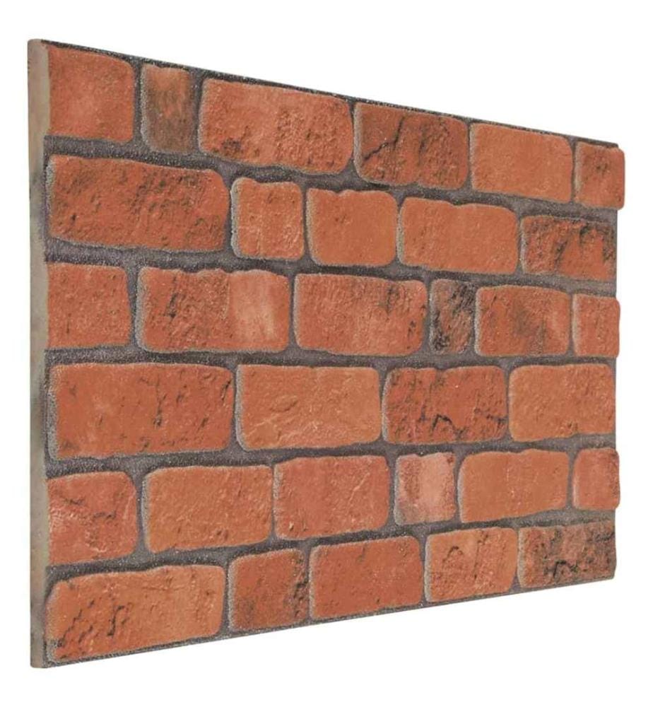 3D-Wandpaneele 10 Stk. Terrakottarot Backstein-Optik EPS