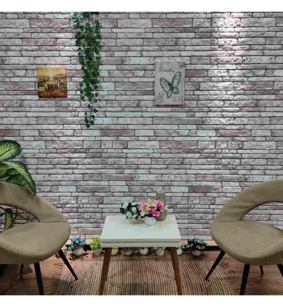 3D-Wandpaneele 10 Stk. Dunkelgrau Backstein-Optik EPS