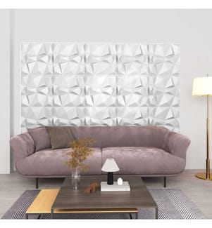 3D-Wandpaneele 24 Stk. 50x50 cm Diamantweiss 6 m²