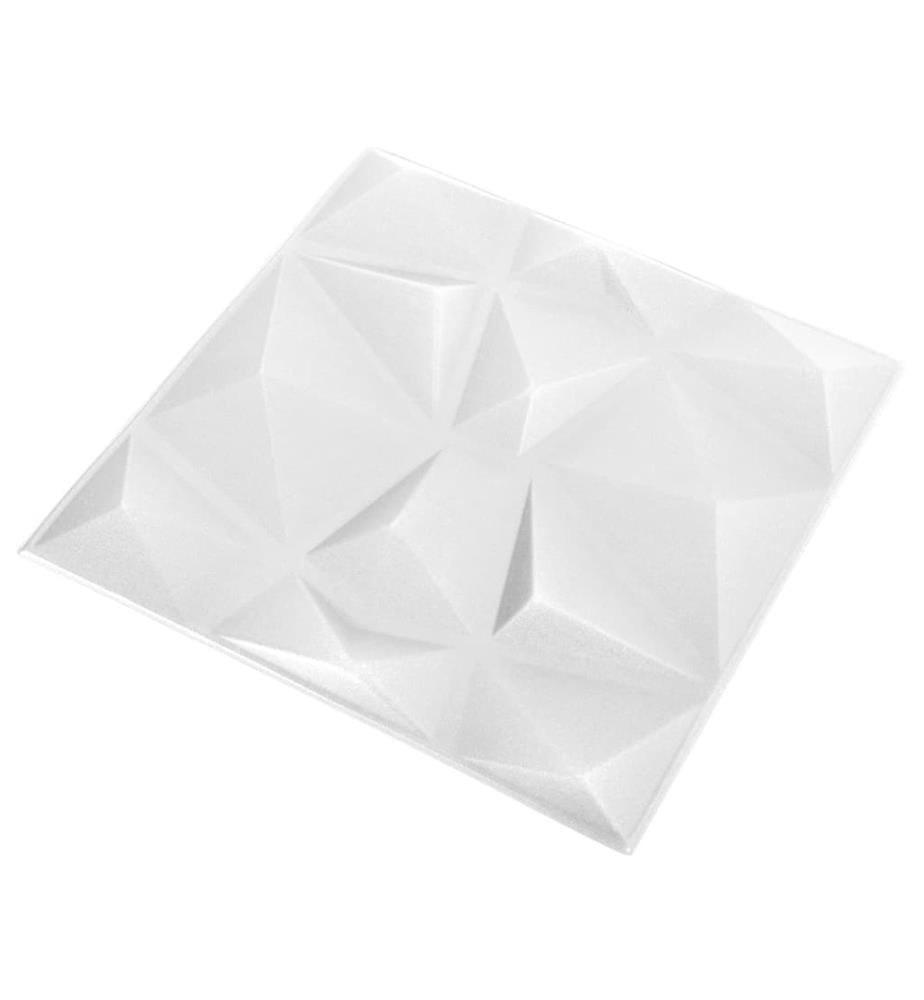 3D-Wandpaneele 24 Stk. 50x50 cm Diamantweiss 6 m²