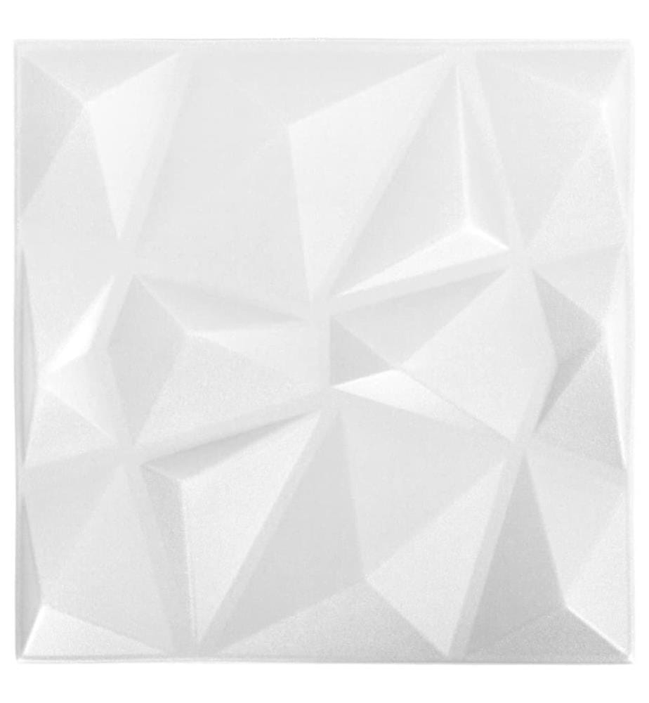 3D-Wandpaneele 24 Stk. 50x50 cm Diamantweiss 6 m²
