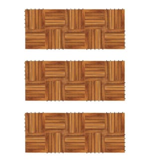Terrassenfliesen 30er Set Vertikales Muster 30 x 30 cm Akazie