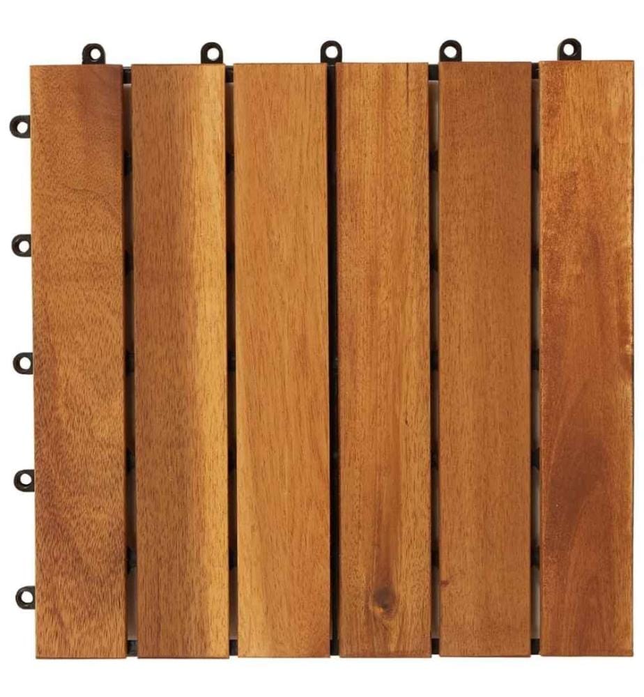 Terrassenfliesen 30er Set Vertikales Muster 30 x 30 cm Akazie
