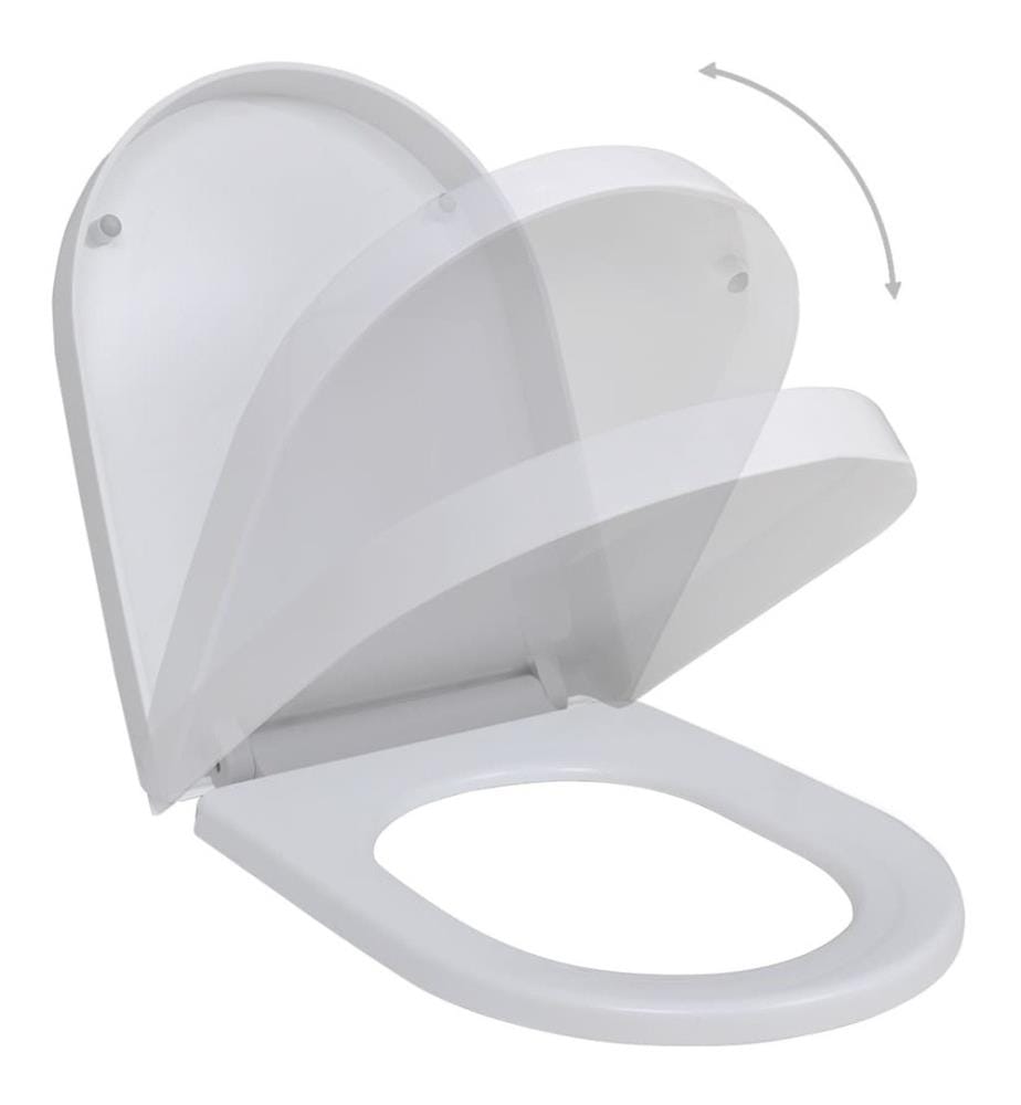 Abattant WC avec frein de chute 2 pcs Plastique Blanc