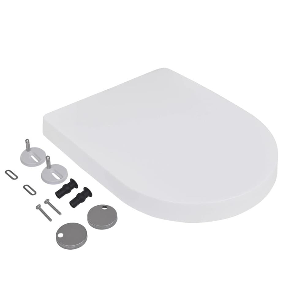 Abattant WC avec frein de chute 2 pcs Plastique Blanc