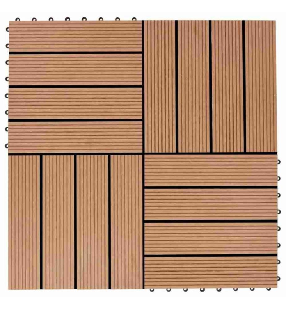 22 Stk. Terrassenfliesen 30 x 30 cm 2 qm WPC Teakholzfarbe