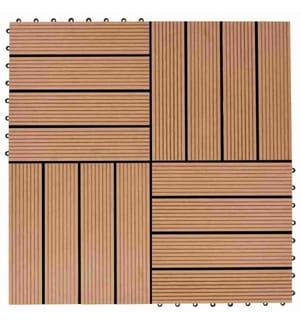 22 Stk. Terrassenfliesen 30 x 30 cm 2 qm WPC Teakholzfarbe