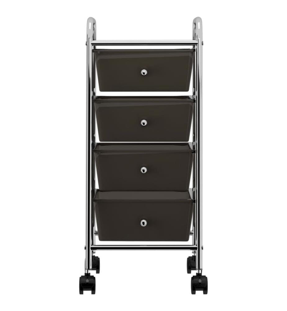 Schubladenwagen mit 4 Schubladen Schwarz Kunststoff