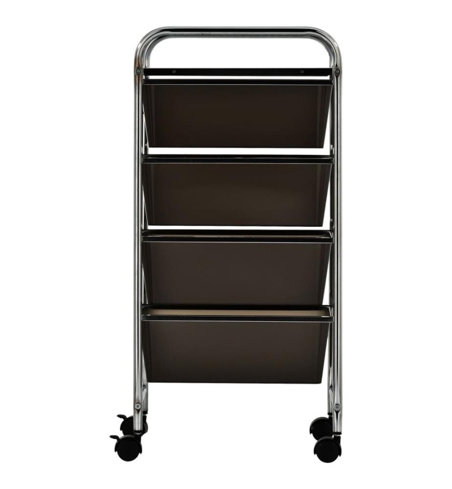 Schubladenwagen mit 4 Schubladen Schwarz Kunststoff