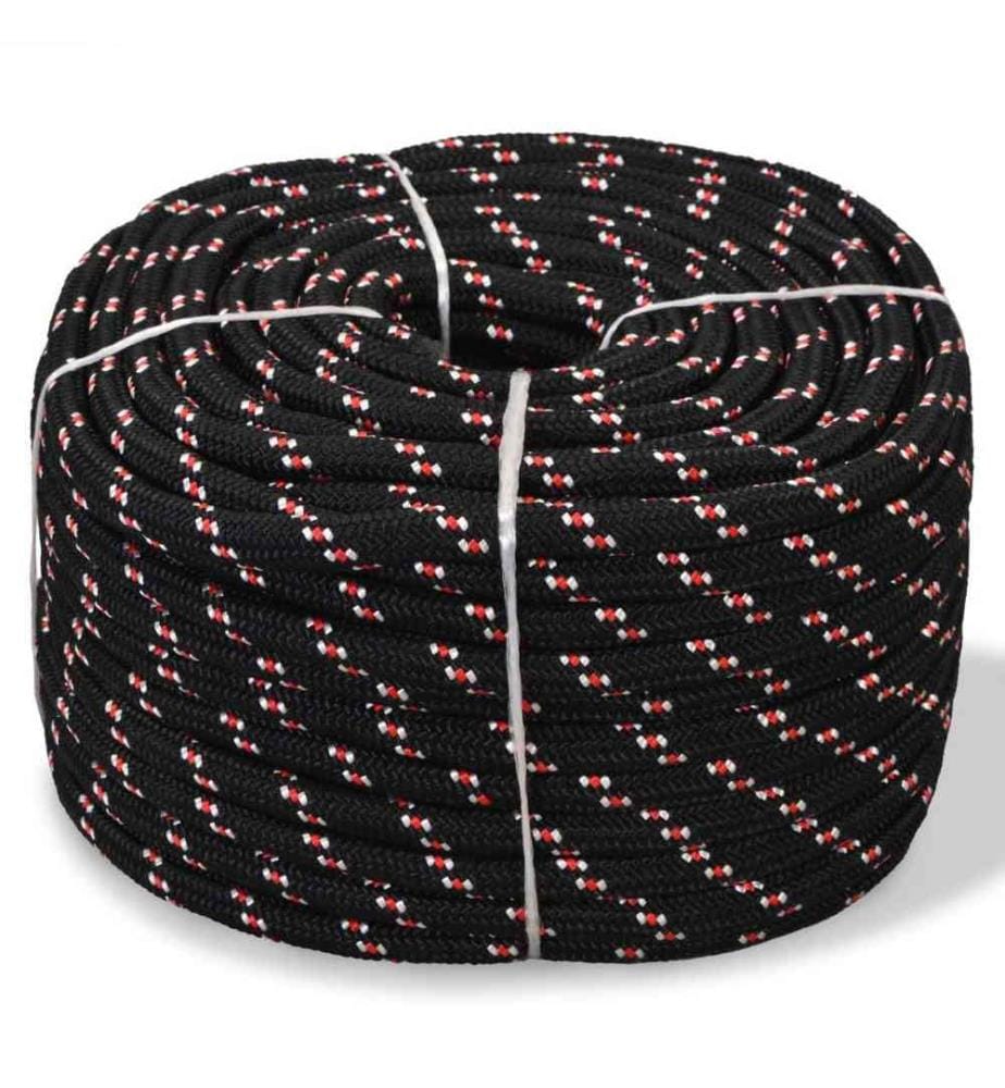 Corde de bateau Polypropylène 10 mm 50 m Noir
