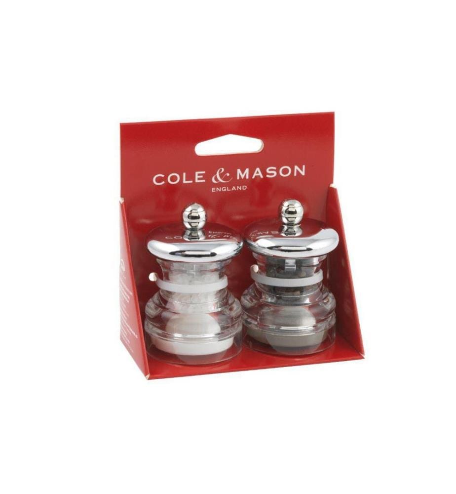 Cole&Mason Salz- und Pfeffermühle PO3 2 Stück, 6.5 cm, Transparent