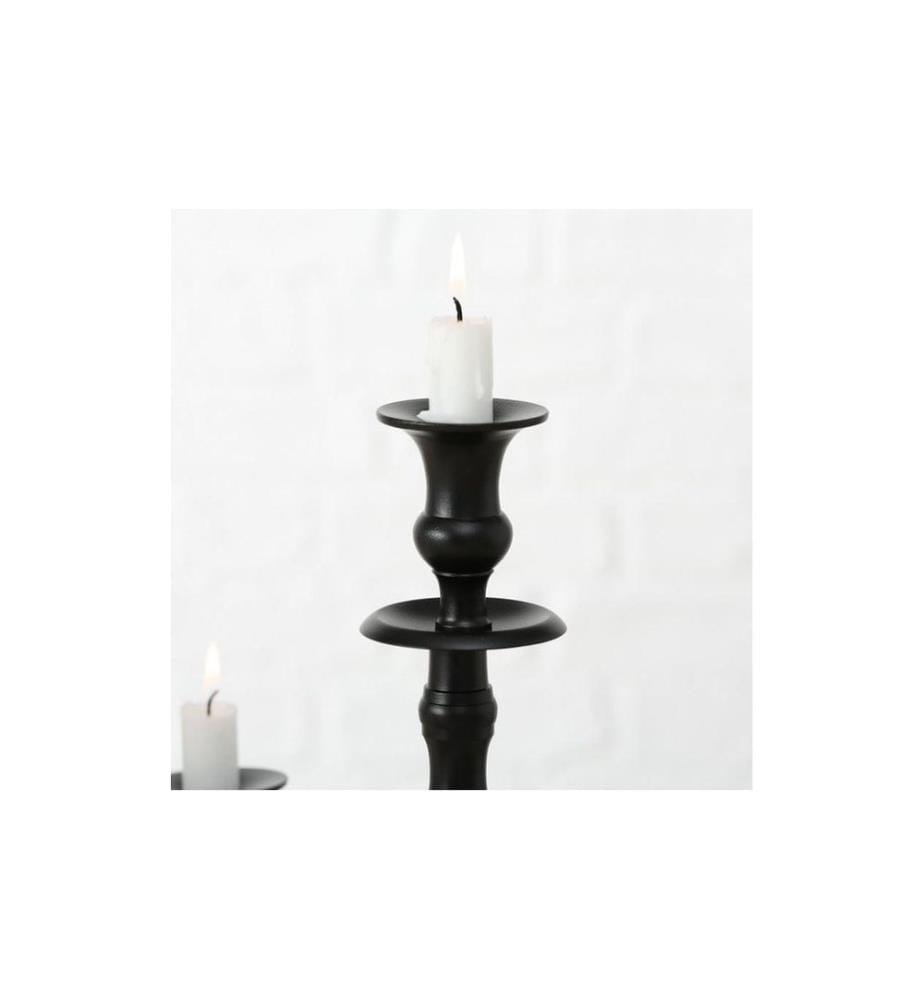 BOLTZE - Kerzenständer Victoria Aluminium, Schwarz