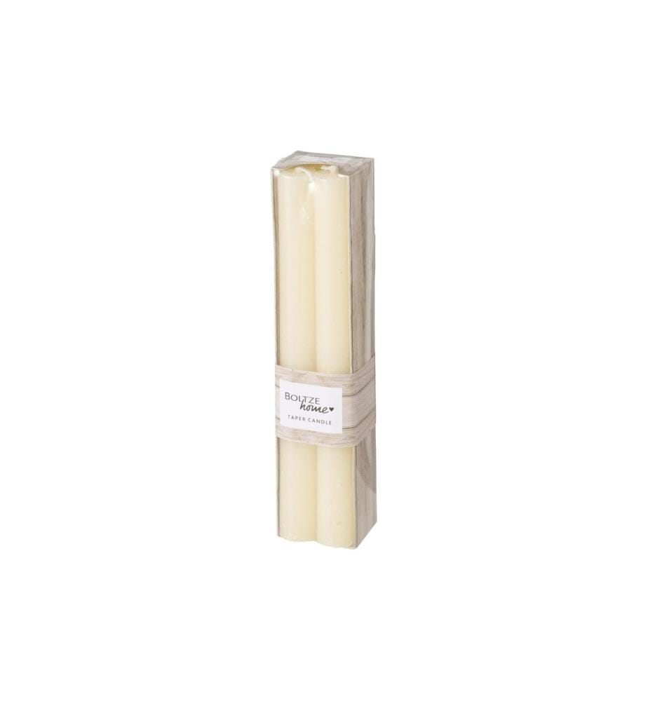 BOLTZE - Stabkerze Melia 20 cm, Creme, 4 Stück
