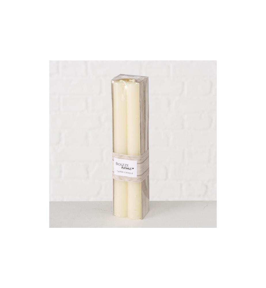BOLTZE - Stabkerze Melia 20 cm, Creme, 4 Stück