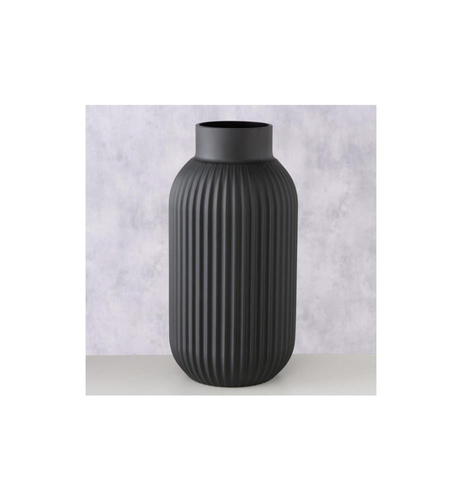 BOLTZE - Vase Nordika 22 cm, Schwarz matt