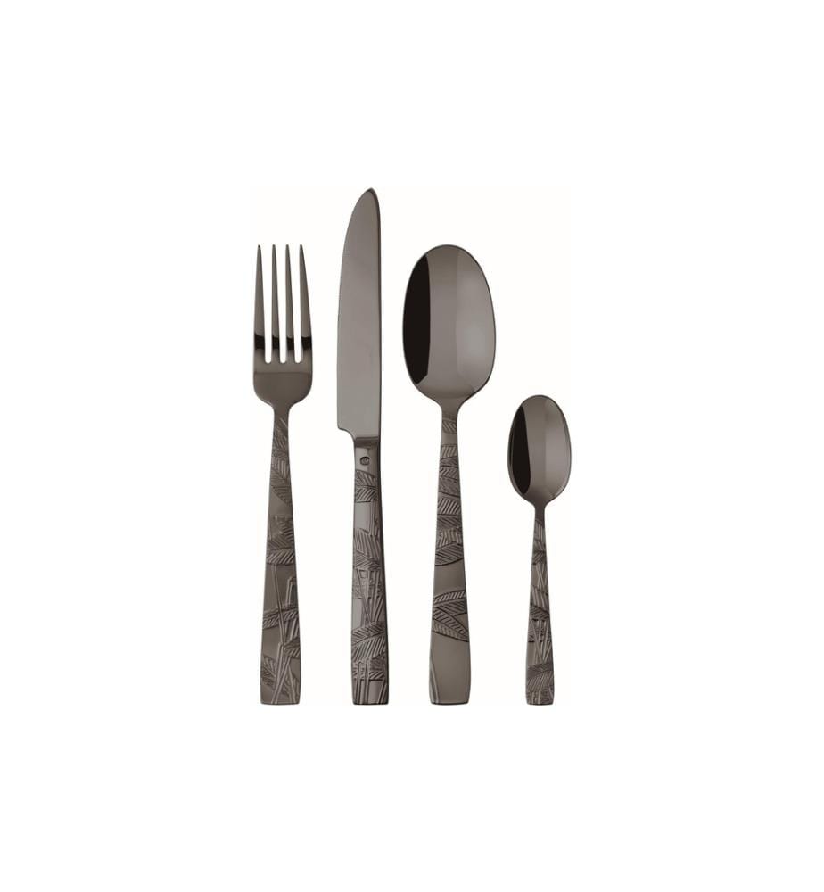 SAMBONET - Kits de couverts Jungle 24-parties, Noir