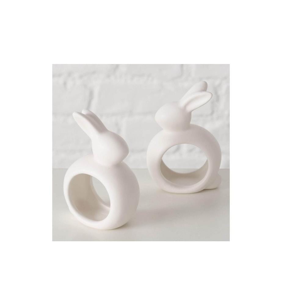 BOLTZE - Serviettenhalter Hase Mercy, 2-teilig, Keramik