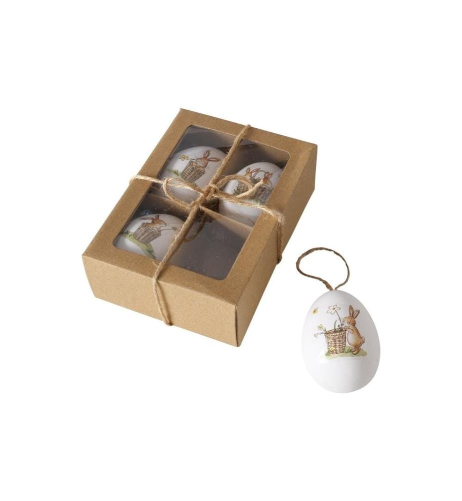 BOLTZE - Attache Oeufs de Pâques Charmy 4 pièces, blanc