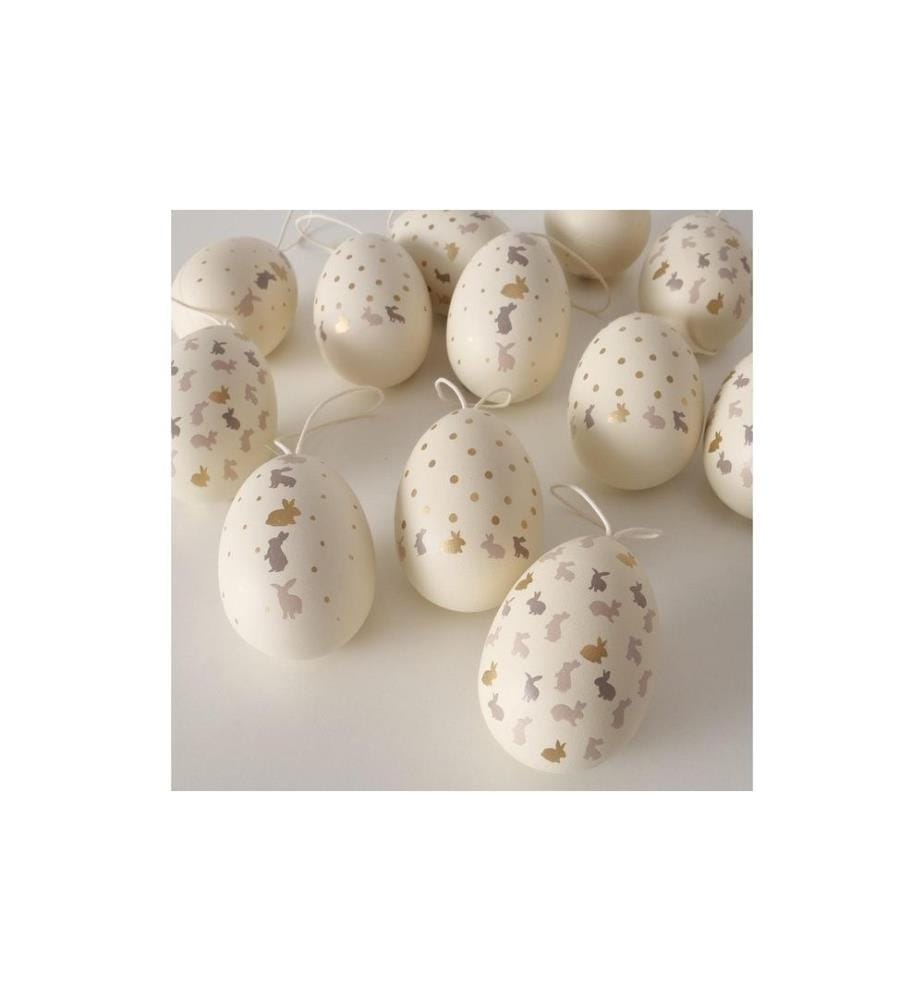 BOLTZE - Attache Oeufs de Pâques Tinka 12 pièces, blanc
