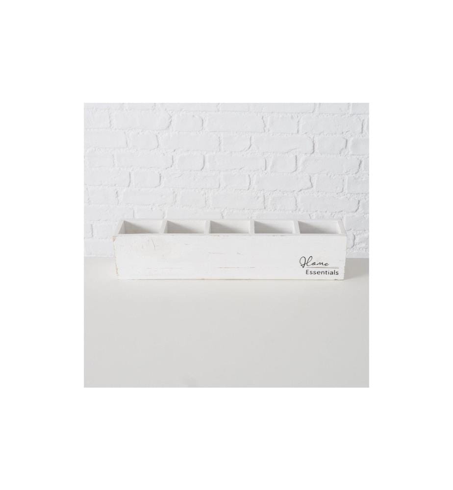 BOLTZE - Caisse de rangement Essentials Shabby Chic 47 x 9 cm, Blanc