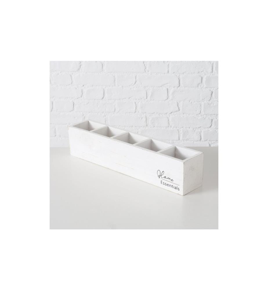 BOLTZE - Caisse de rangement Essentials Shabby Chic 47 x 9 cm, Blanc