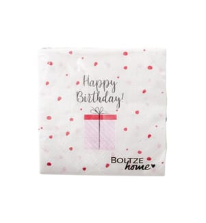 BOLTZE - Papierservietten Happy Birthday 17 cm x 17 cm, 20 Stück