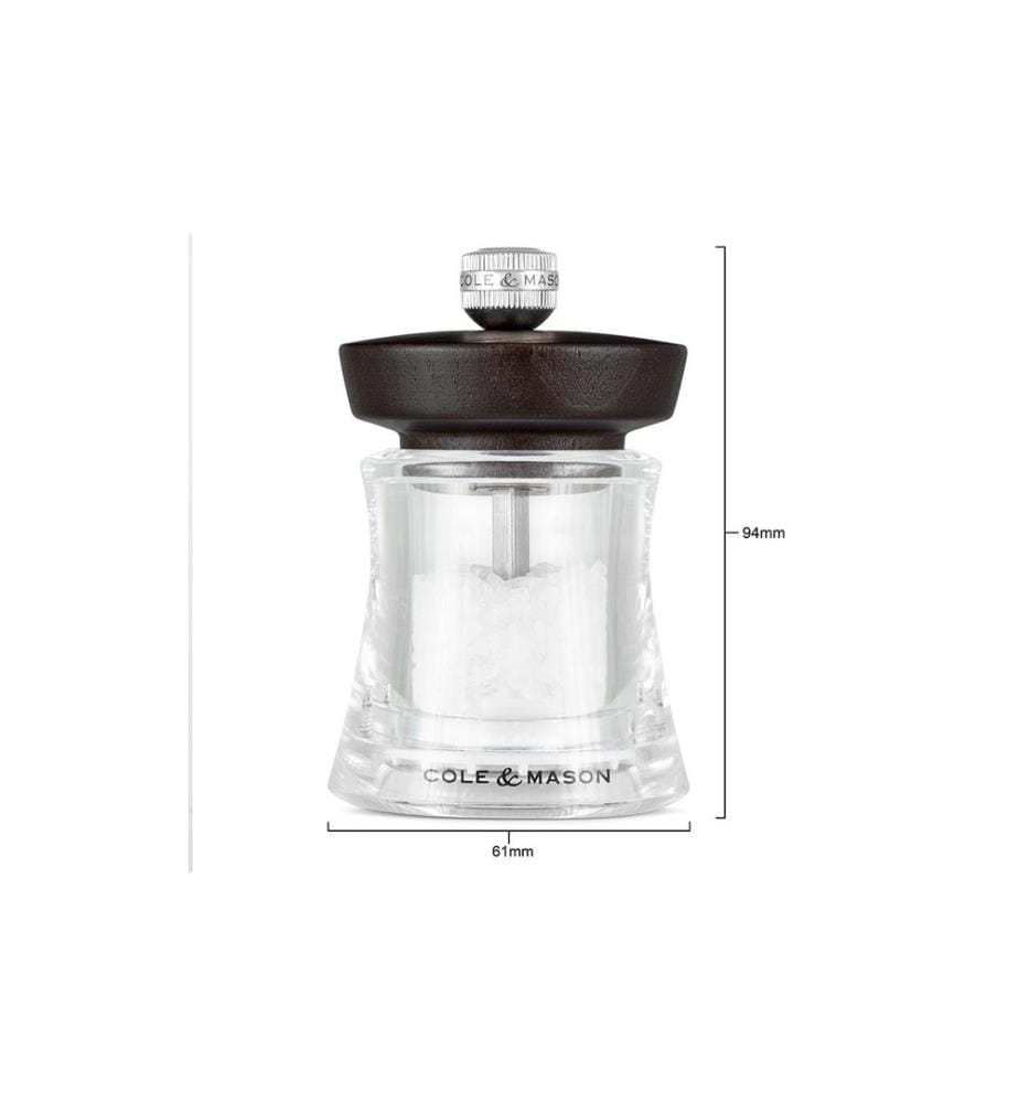 Cole&Mason Salzmühle Holborn 9.5 cm, Dunkelbraun/Transparent