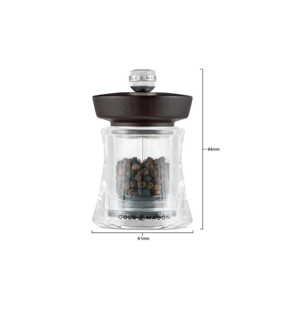 Cole&Mason Pfeffermühle Holborn 9.5 cm, Dunkelbraun/Transparent