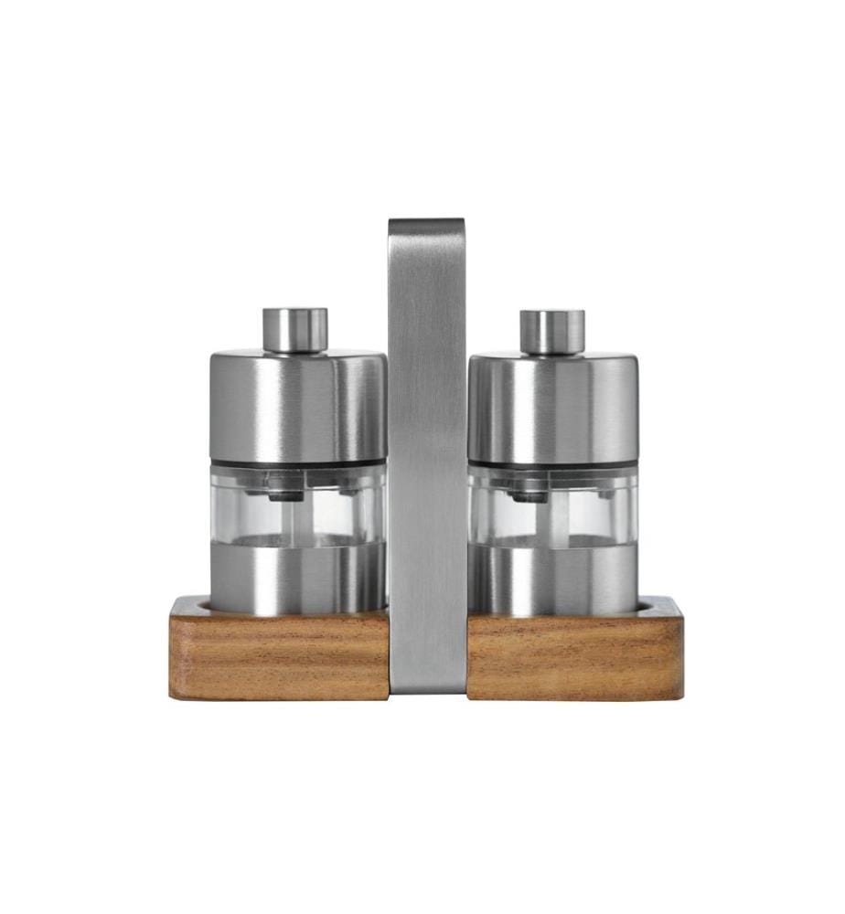 ADHOC - Salz- und Pfeffermühle Menage Minimill 5 cm, Braun/Silber
