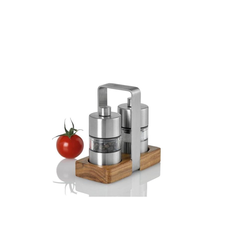 ADHOC - Salz- und Pfeffermühle Menage Minimill 5 cm, Braun/Silber