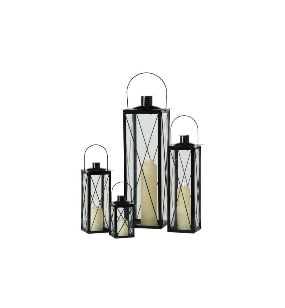 BOLTZE - Laterne Farol 4-teilig, Schwarz/Transparent